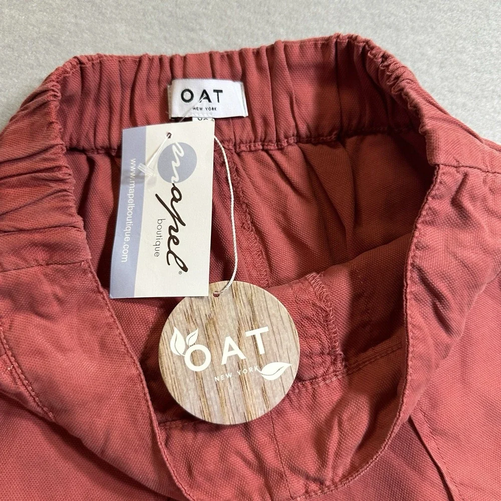 OAT New York Drawstring Shorts Womens XS Coral Elastic Waist Casual Lounge‎ NWT